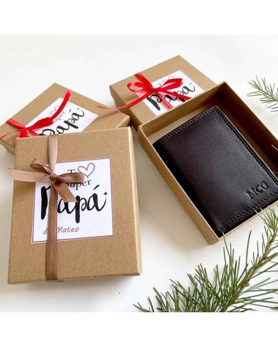 Regalos Día del Padre cartera cuero con iniciales