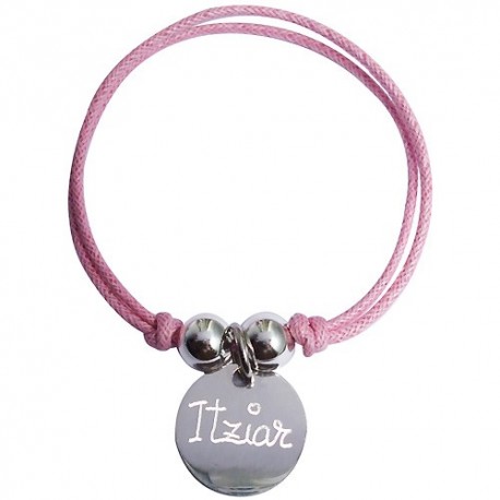 Pulsera con 1 medalla de plata grabada