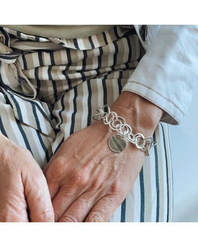 Regalo para profe pulsera de plata personalizada
