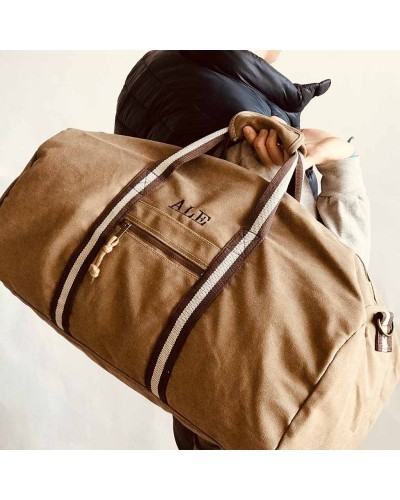Bolsa de lona "Arena" con iniciales bordadas