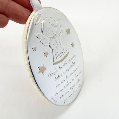 Cunero de plata personalizado para un Bautizo