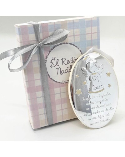 Cunero de plata personalizado para un Bautizo