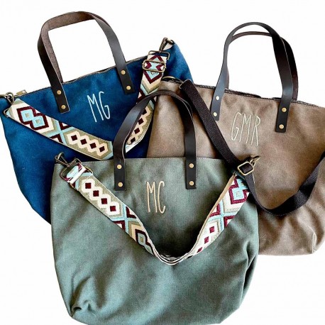 Bolso universidad grande con iniciales