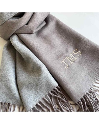 Bufanda personalizada bicolor de cashmere