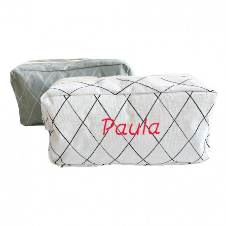 Neceser personalizado blanco y gris