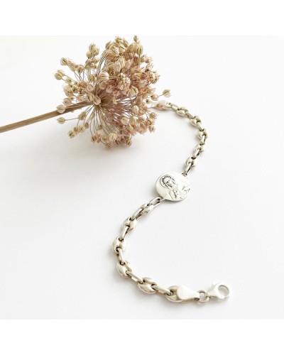 Pulsera escapulario de plata