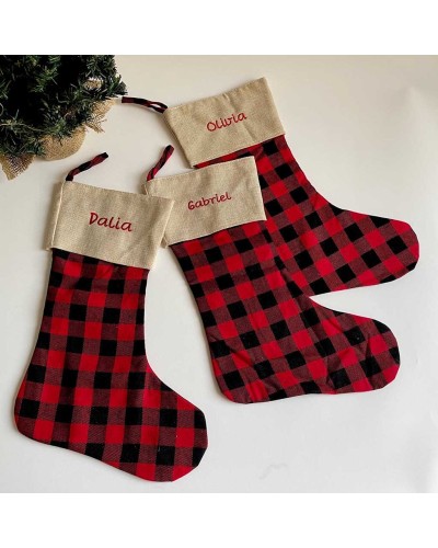 Botas navideñas o calcetines de Navidad con inicial