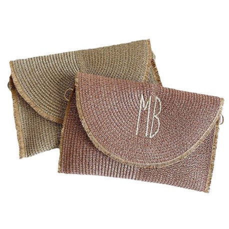 Bolso de rafia veraniego dorado