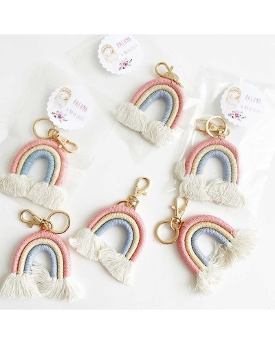 6 pulseras con cruz grabada para invitados