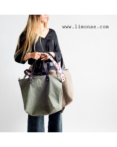 Bolso universidad grande con iniciales