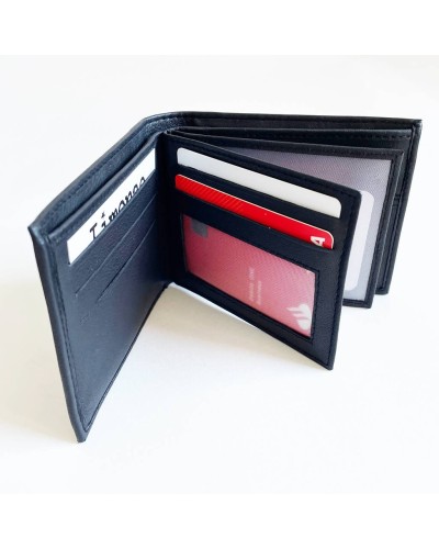 Cartera de piel para hombre con iniciales