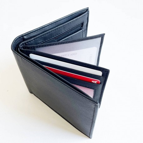Cartera de piel para hombre con iniciales