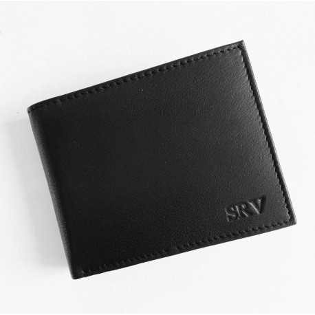 Cartera de piel para hombre con iniciales