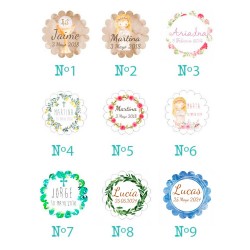 6 pulseras con cruz grabada para invitados
