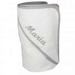 Regalo Bautizo personalizado. Capa de baño bordada