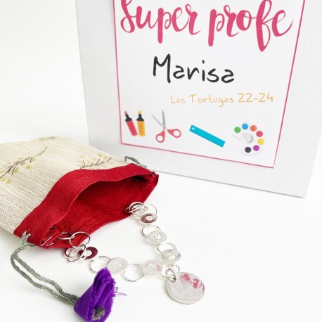 Regalo original pulsera de plata grabada a mano