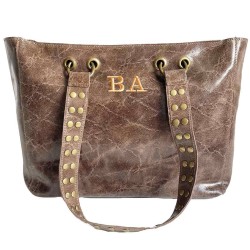 Bolso Shopper con tachuelas e iniciales