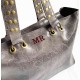 Bolso Shopper grande gris con tachuelas