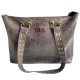 Bolso Shopper grande gris con tachuelas