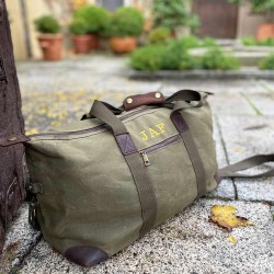 Bolsa viaje encerada con neceser a juego
