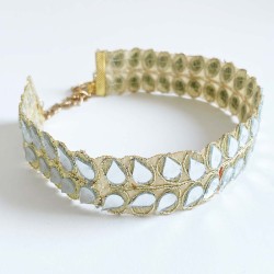 Choker espejos dorado Cachemira