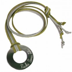 Collar Círculo plata grande personalizado