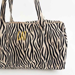 Bolsa fin de semana travel con iniciales mostaza