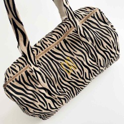Bolsa fin de semana travel con iniciales mostaza