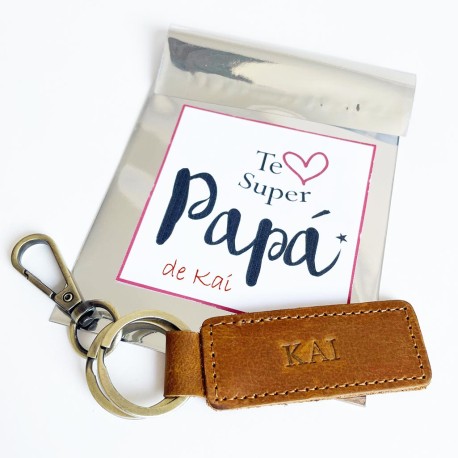 Regalos Día del Padre Llavero de piel personalizado