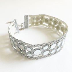 Choker espejos plateados