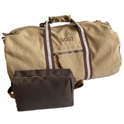 Bolsa de lona "Arena" con iniciales bordadas