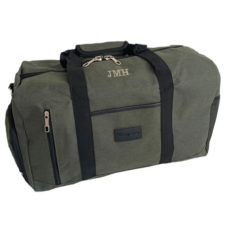 Bolsa fin de semana travel con iniciales mostaza