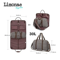 Bolsa fin de semana travel con iniciales mostaza