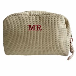Neceser de tela para mujer camel