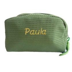 Neceser de tela para mujer verde