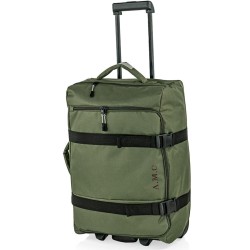Maleta blanda cabina con iniciales verde