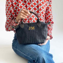 Bolso de piel trenzado