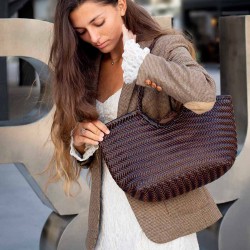 Bolso cuero trenzado