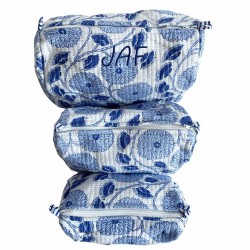 Set de 3 neceseres indios azules