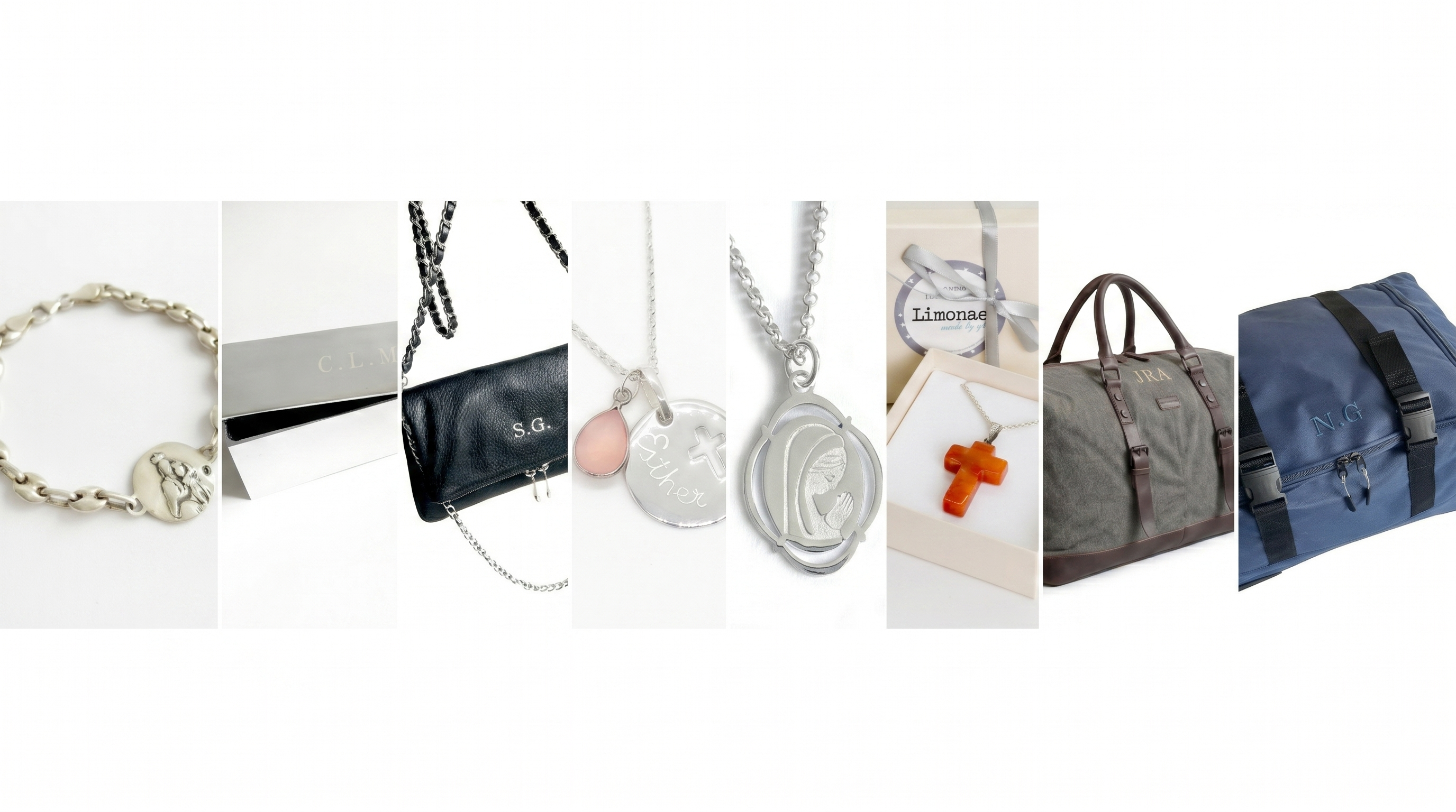 Regalos personalizados originales: joyería de plata grabada, bolsos con iniciales y accesorios de viaje.
